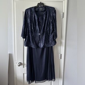 Plus size woman's wedding guest dress